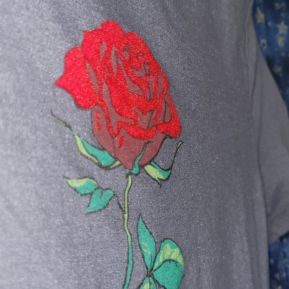 🍂3/$10 Free State Grey Tee w/ Flocked Rose T-Shirt - Size Small - Aero - Picture 3 of 10